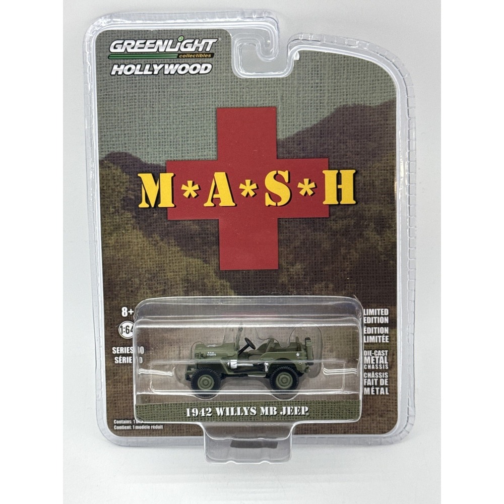 GreenLight M*A*S*H Willys 1:64 Green Metal Classic Limited Edition Die Cast Jeep